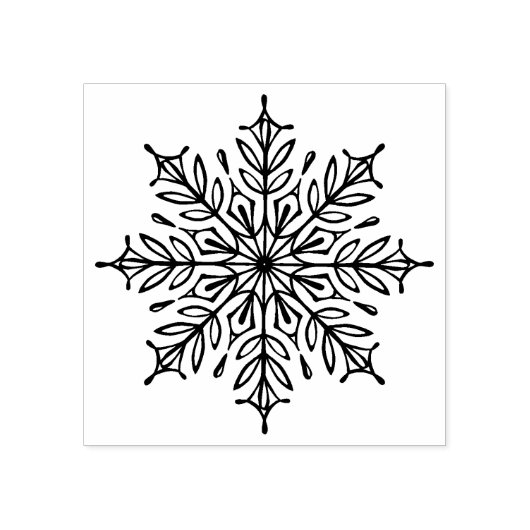 Elegant Snowflake Winter Design Wood Art Stempel (Afrduk)