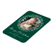 Elegant Snowflake Wreate Green Photo Magneet (Linkerzijde)