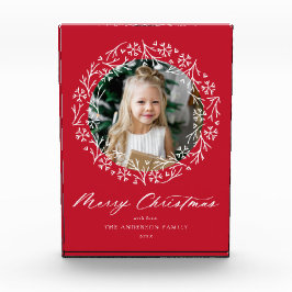 Elegant Snowflake Wreater Red Kerstmis Fotoblokken