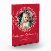 Elegant Snowflake Wreater Red Kerstmis Fotoblokken (Links)