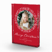 Elegant Snowflake Wreater Red Kerstmis Fotoblokken (Rechts)