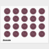 Elegant Snowflake Wreath Berry kerst Ronde Sticker (Vel)