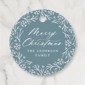 Elegant Snowflake Wreath Frost kerstcadeaus Bedankjes Labels (Voorkant)