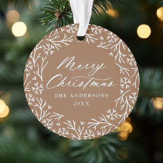 Elegant Snowflake Wreath Gingerbrood Foto Ornament