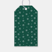 Elegant Snowflake Wreath Green Holiday Foto Cadeaulabel (Achterkant)
