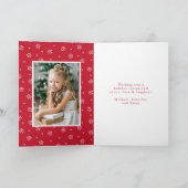 Elegant Snowflake Wreath Red 2 foto Feestdagen Kaart (Binnen)