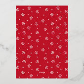 Elegant Snowflake Wreath Red Photo Folie Feestdagenkaart (Achterkant)