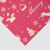 Elegant Snowflakes Angels & Santa | Rood kerstfees Tissuepapier (Detail)