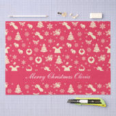 Elegant Snowflakes Angels & Santa | Rood kerstfees Tissuepapier (Craft)