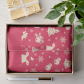 Elegant Snowflakes Angels & Santa | Rood kerstfees Tissuepapier (Geschenk)