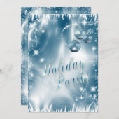 Elegant Snowflakes Blue Frost Holiday Kaart (Voorkant / Achterkant)