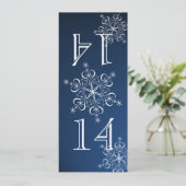Elegant Snowflakes Blue Table Number Kaart (Staand voorkant)