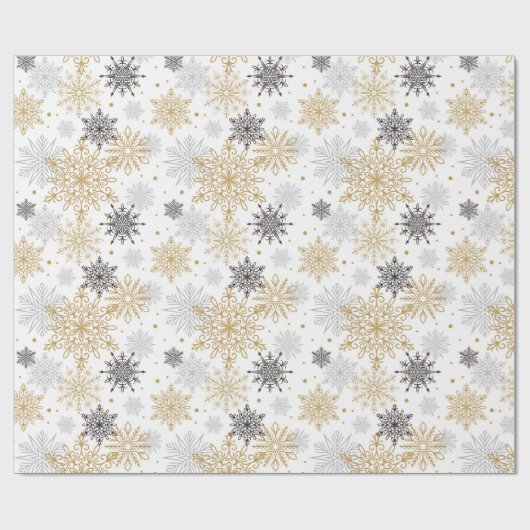 Elegant Snowflakes Cadeaupapier (Vlak)