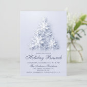 Elegant Snowflakes CHRISTMAS HOLIDAY BRUNCH Kaart (Staand voorkant)