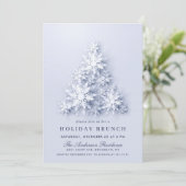 Elegant Snowflakes CHRISTMAS HOLIDAY BRUNCH Kaart (Staand voorkant)