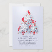 Elegant Snowflakes CHRISTMAS HOLIDAY BRUNCH Kaart (Voorkant)