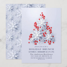 Elegant Snowflakes CHRISTMAS HOLIDAY BRUNCH Kaart