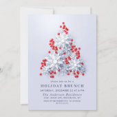Elegant Snowflakes CHRISTMAS HOLIDAY BRUNCH Kaart (Voorkant)