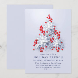 Elegant Snowflakes CHRISTMAS HOLIDAY BRUNCH Kaart