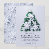 Elegant Snowflakes CHRISTMAS HOLIDAY BRUNCH Kaart (Voorkant / Achterkant)