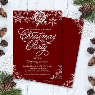 Elegant Snowflakes Company Kerstparty Kaart