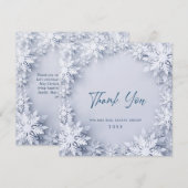 Elegant Snowflakes Corporate Kerstfeestdag Bedankkaart (Voorkant / Achterkant)