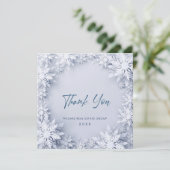 Elegant Snowflakes Corporate Kerstfeestdag Bedankkaart (Staand voorkant)