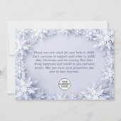 Elegant Snowflakes Corporate Kerstfeestdag Bedankkaart (Achterkant)