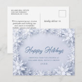 Elegant Snowflakes Corporate Kerstfeestdag Briefkaart (Voorkant / Achterkant)