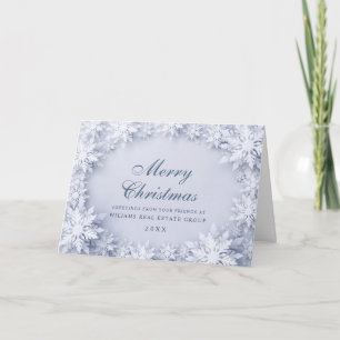 Elegant Snowflakes Corporate Kerstgroet Feestdagen Kaart