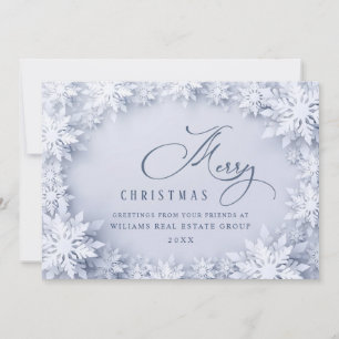 Elegant Snowflakes Corporate Kerstgroet Feestdagenkaart