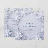 Elegant Snowflakes Corporate Kerstgroet Feestdagenkaart (Voorkant / Achterkant)
