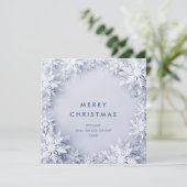 Elegant Snowflakes Corporate Kerstgroet Feestdagenkaart (Staand voorkant)