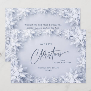 Elegant Snowflakes Corporate Kerstgroet Feestdagenkaart