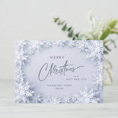 Elegant Snowflakes Corporate Kerstgroet Feestdagenkaart (Staand voorkant)