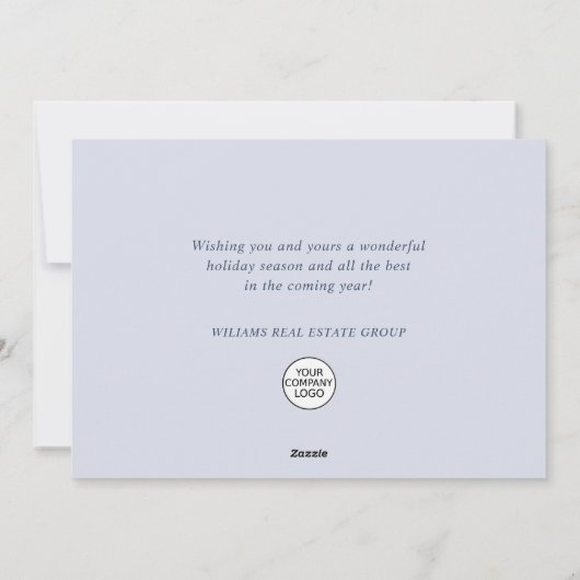 Elegant Snowflakes Corporate Kerstgroet Feestdagenkaart (Achterkant)