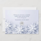 Elegant Snowflakes Corporate Kerstgroet Feestdagenkaart (Achterkant)