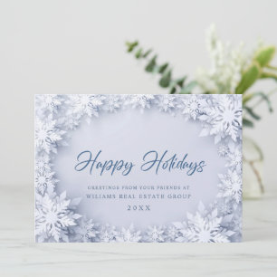 Elegant Snowflakes Corporate Kerstgroet Feestdagenkaart