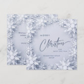 Elegant Snowflakes Corporate Kerstgroet Feestdagenkaart (Voorkant / Achterkant)