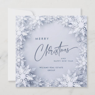 Elegant Snowflakes Corporate Kerstgroet Feestdagenkaart