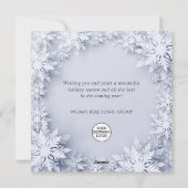 Elegant Snowflakes Corporate Kerstgroet Feestdagenkaart (Achterkant)