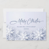Elegant Snowflakes Corporate Kerstgroet Feestdagenkaart (Voorkant)