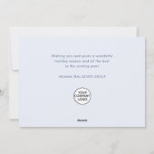 Elegant Snowflakes Corporate Kerstgroet Feestdagenkaart (Achterkant)