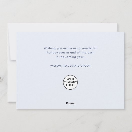 Elegant Snowflakes Corporate Kerstgroet Feestdagenkaart (Achterkant)