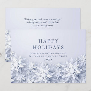 Elegant Snowflakes Corporate Kerstgroet Feestdagenkaart
