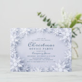 Elegant Snowflakes Corporate Kerstparty Kaart (Staand voorkant)