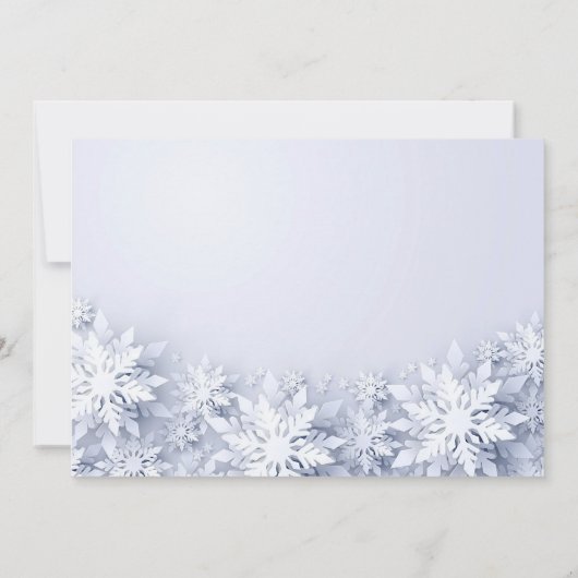 Elegant Snowflakes Corporate Kerstparty Kaart (Achterkant)