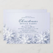 Elegant Snowflakes Corporate Kerstparty Kaart (Voorkant / Achterkant)