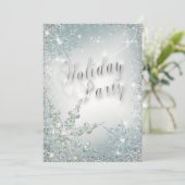 Elegant Snowflakes Dusty Blauwgroen Mist Holiday P Kaart (Staand voorkant)