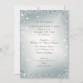 Elegant Snowflakes Dusty Blauwgroen Mist Holiday P Kaart (Achterkant)